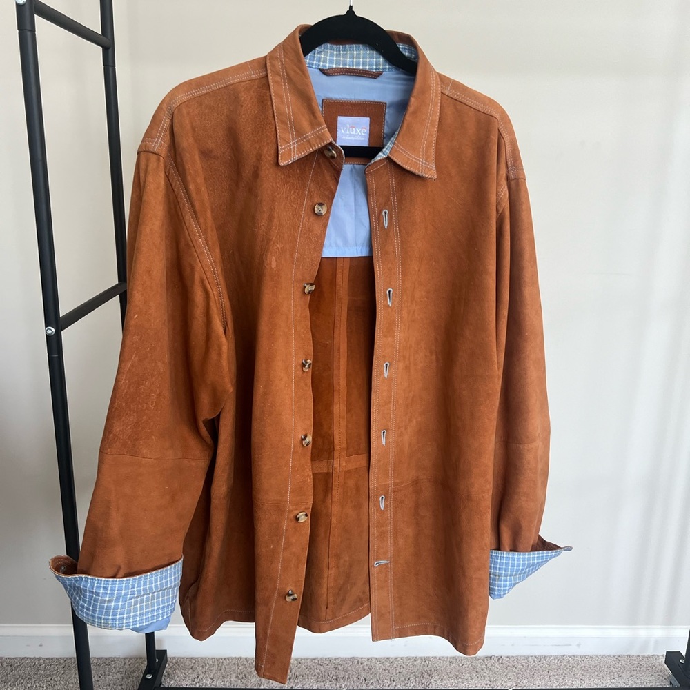 VLUXE by Lucky Nahum (always get lucky inc) brown leather shirt/jacket